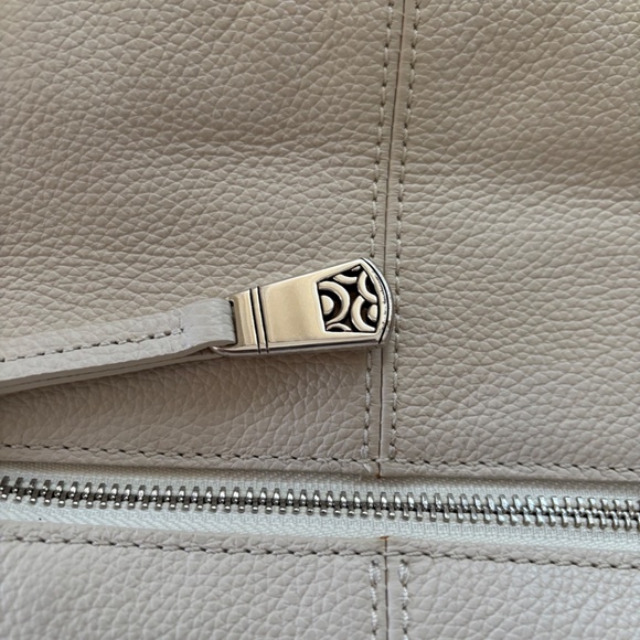 Vintage Brighton Barbados Classic Cream Leather Handbag Purse with Braided Strap - Picture 11 of 11